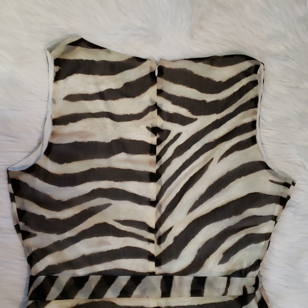 Lauren Ralph Lauren Dress Womens 10 Wrap Animal Print Brown LRL Midi V Neck Belt - Picture 7 of 12